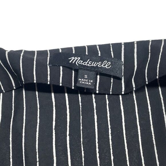 Madewell Black and White Striped Drop Shoulder Tunic Mini Dress - Picture 3 of 7